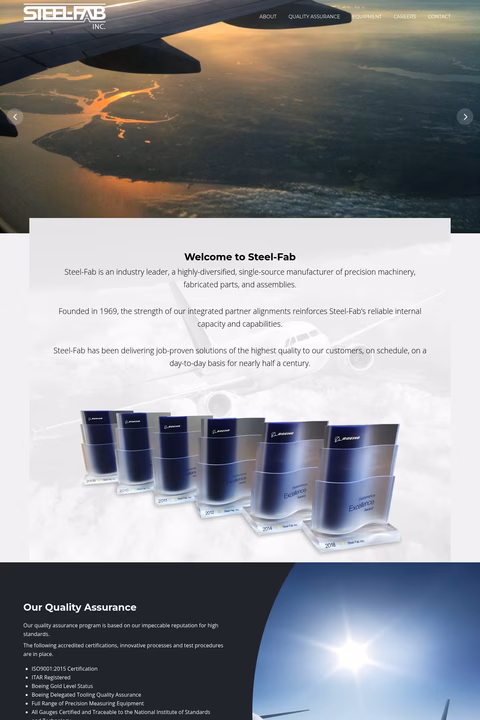 Steel-Fab-Inc Homepage 1440px