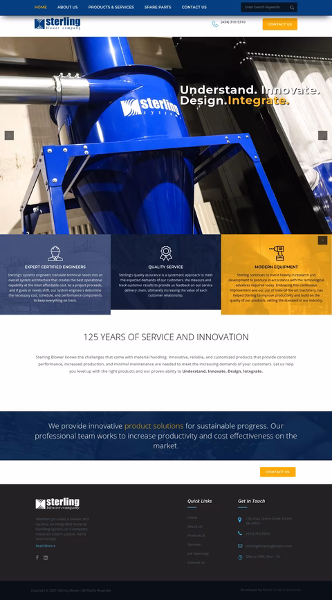 Sterling-Blower-Company Homepage 1440px