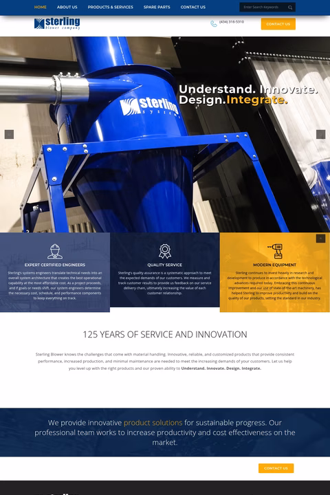 Sterling-Blower-Company Homepage 1440px