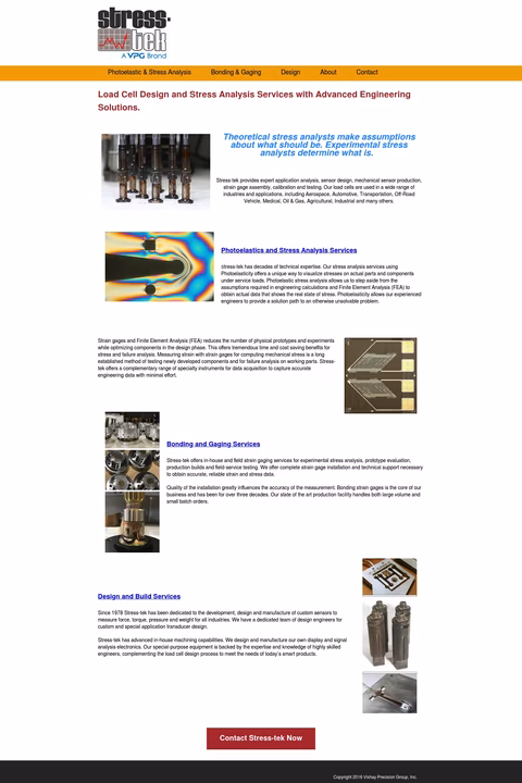Stress-Tek Homepage 1440px