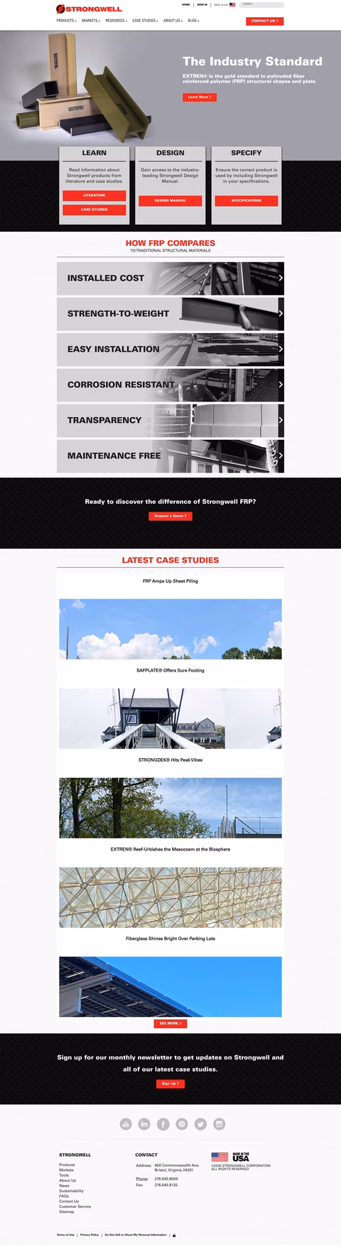 Strongwell Homepage 1440px