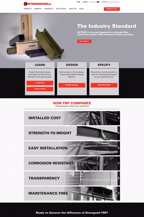 Strongwell Homepage 1440px