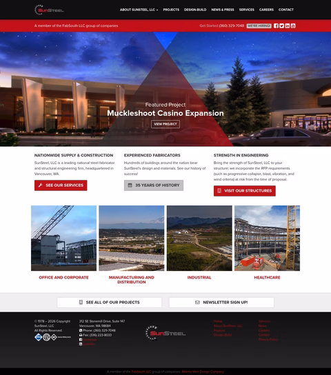 Sunsteel Homepage 1440px
