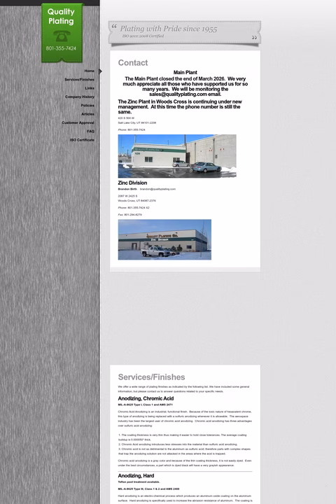 Quality-Plating Homepage 1440px