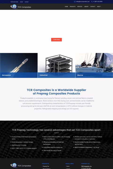 Tcr-Composites Homepage 1440px