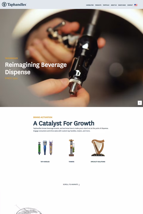 Taphandles Homepage 1440px
