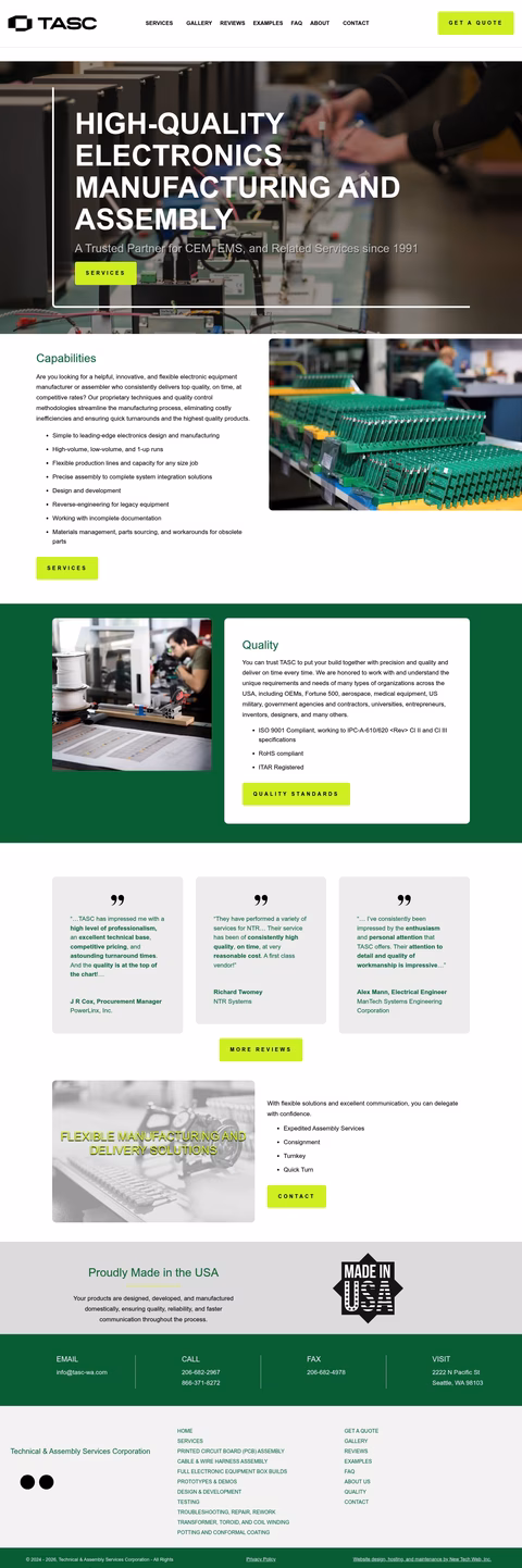 Technical-Assembly-Services-Corporation Homepage 1440px