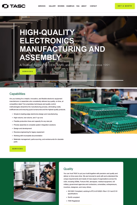 Technical-Assembly-Services-Corporation Homepage 1440px