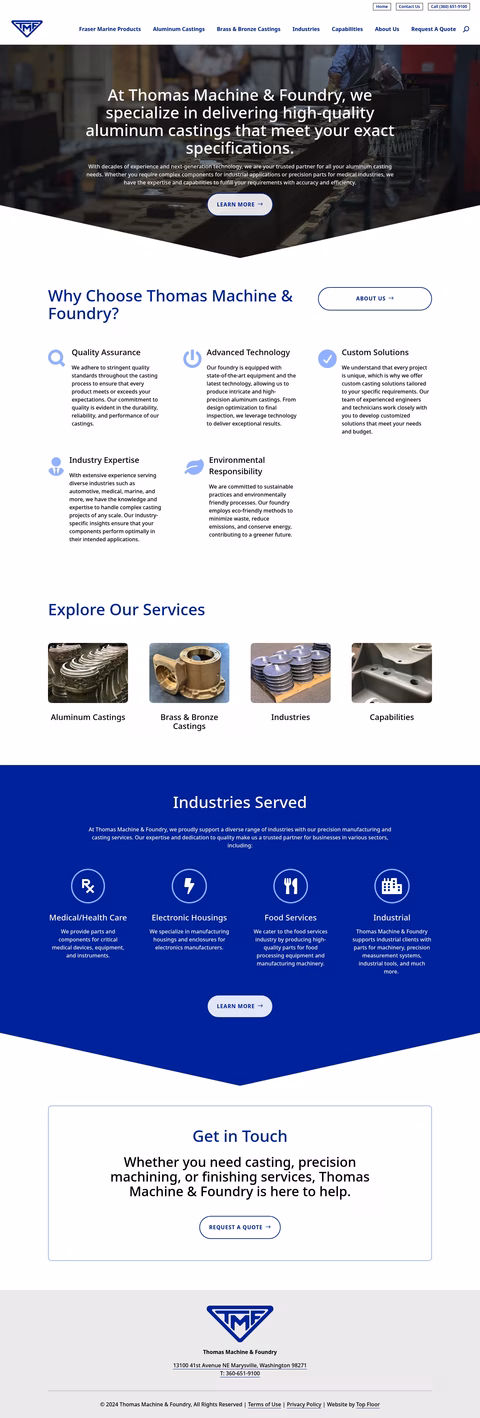 Thomas-Machine-Foundry Homepage 1440px
