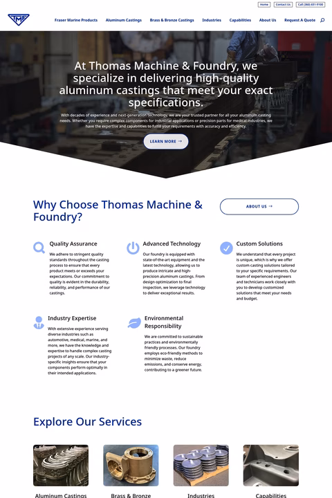Thomas-Machine-Foundry Homepage 1440px