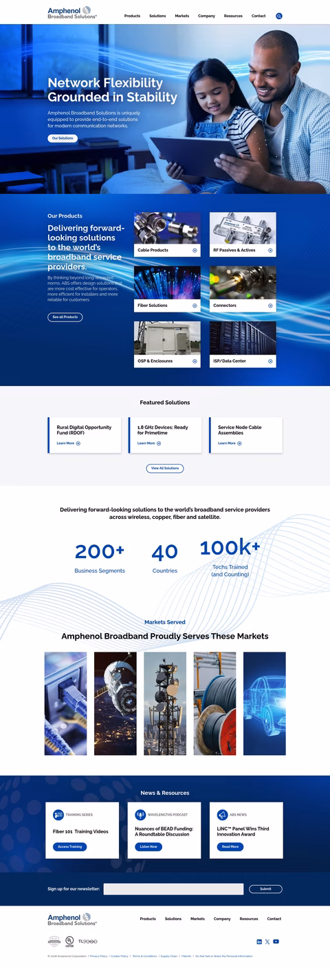 Amphenol-Broadband-Solutions Homepage 1440px