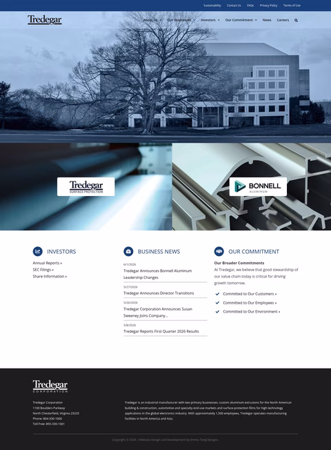 Tredegar-Corporation Homepage 1440px