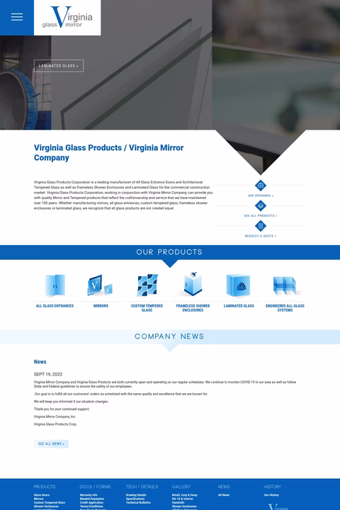 Virginia-Glass-Products Homepage 1440px