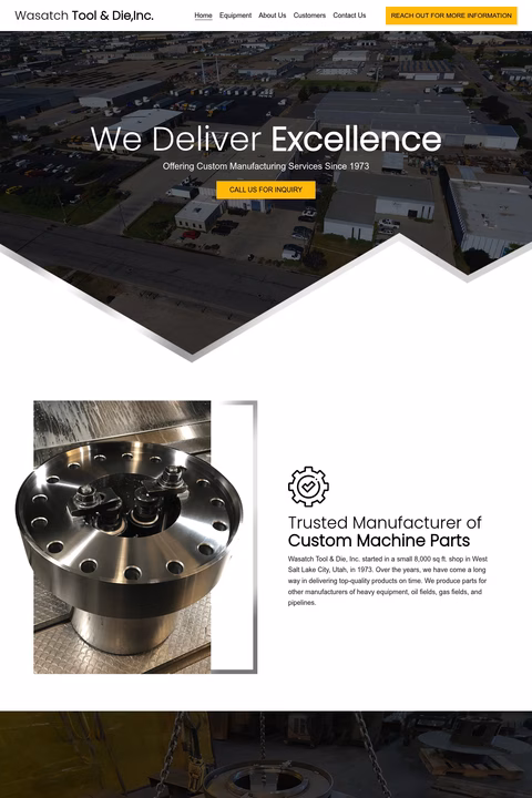 Wasatch-Tool-Die Homepage 1440px