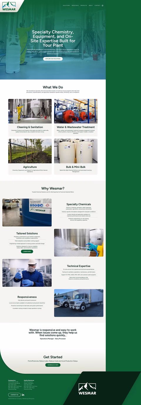 Wesmar-Company Homepage 1440px