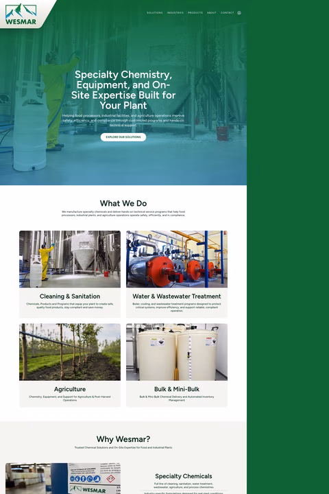 Wesmar-Company Homepage 1440px