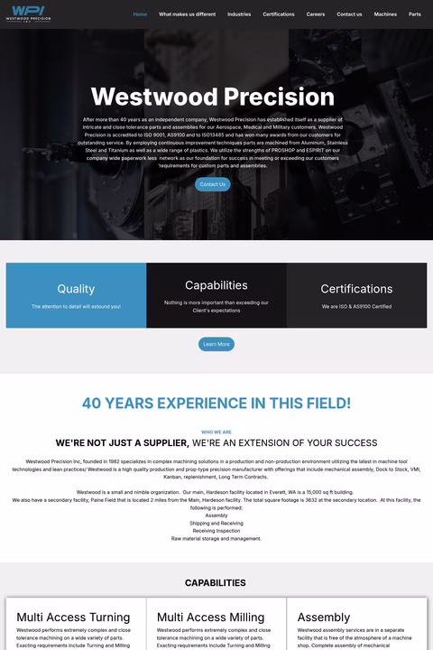 Westwood-Precision Homepage 1440px