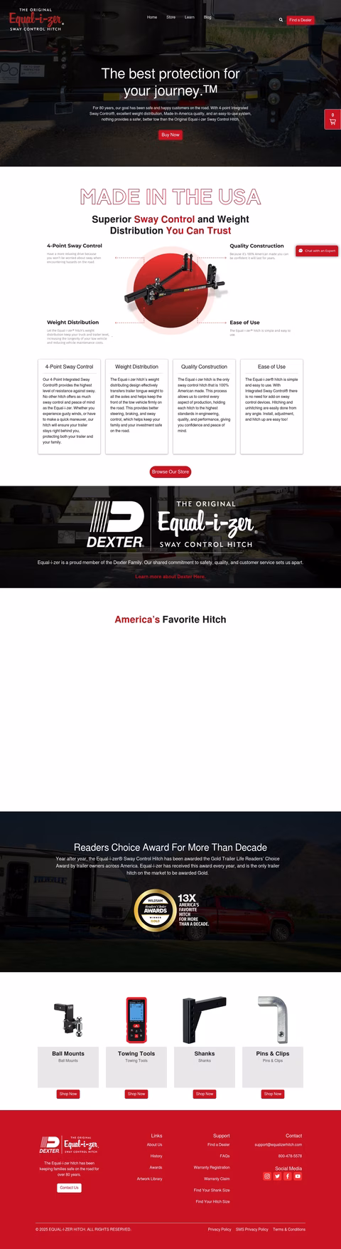 Equal-I-Zer-Hitch Homepage 1440px