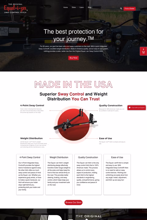 Equal-I-Zer-Hitch Homepage 1440px