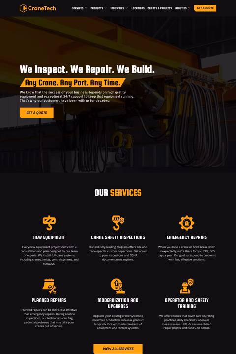 Cranetech Homepage 1440px