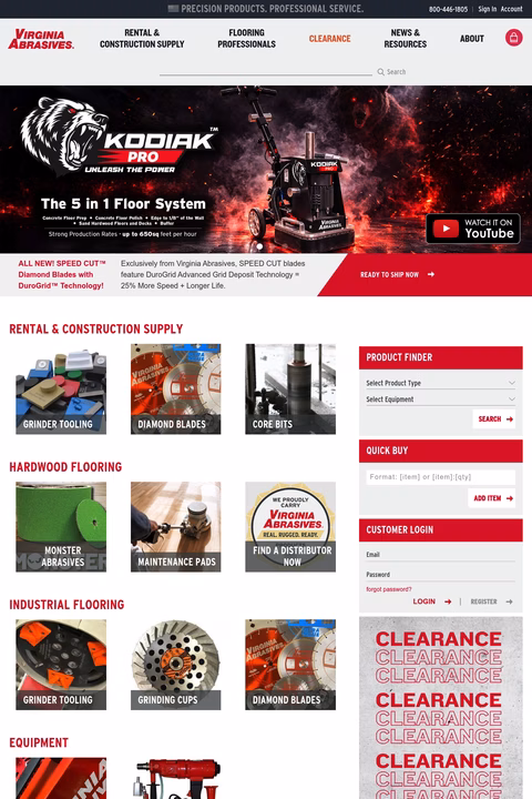 Virginia-Abrasives Homepage 1440px