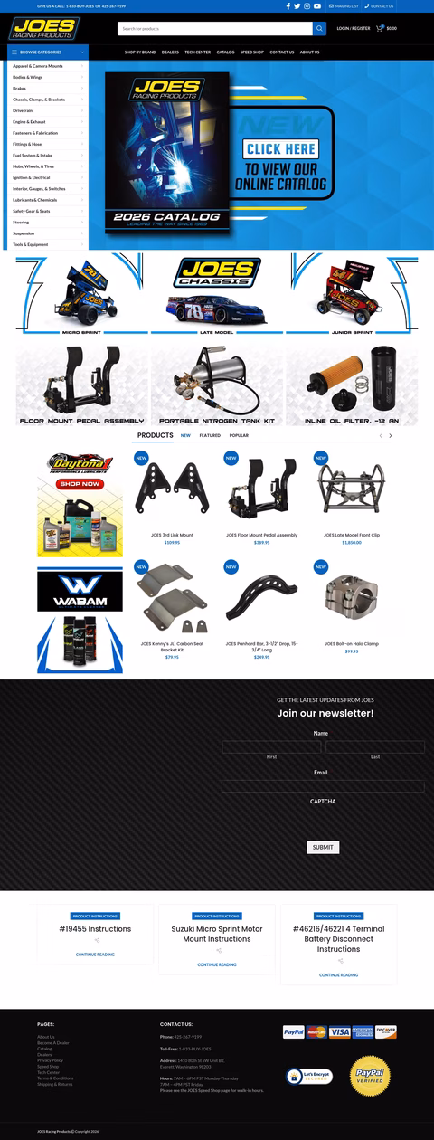 Joes-Racing-Products Homepage 1440px