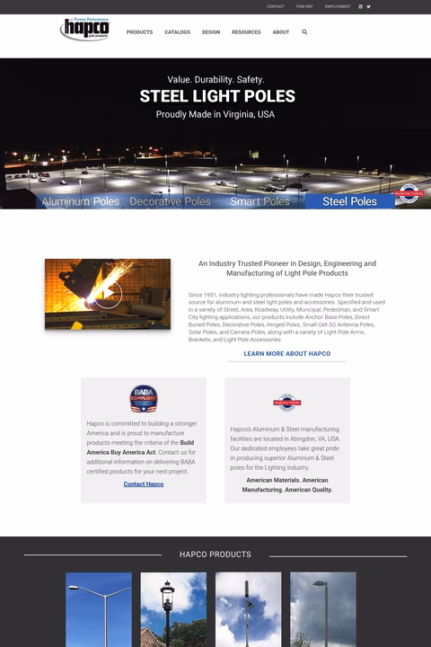 Hapco-Pole-Products Homepage 1440px
