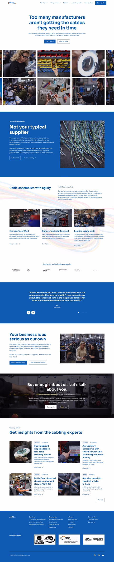 Multi-Tek Homepage 1440px