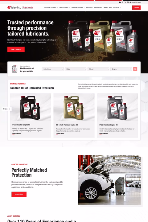 Idemitsu-Lubricants-America Homepage 1440px
