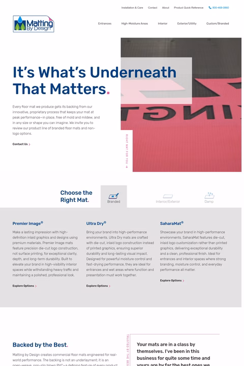 Matting-By-Design Homepage 1440px