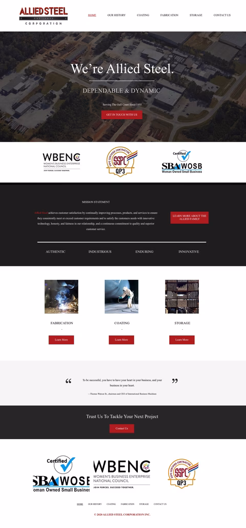 Allied-Steel-Corporation Homepage 1440px