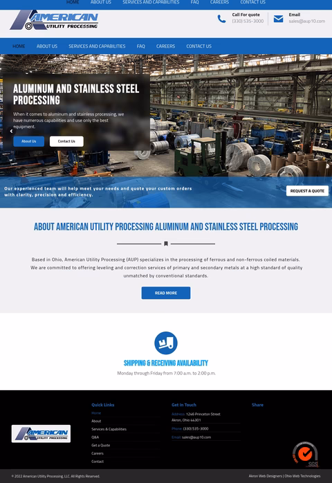 American-Utility-Processing Homepage 1440px