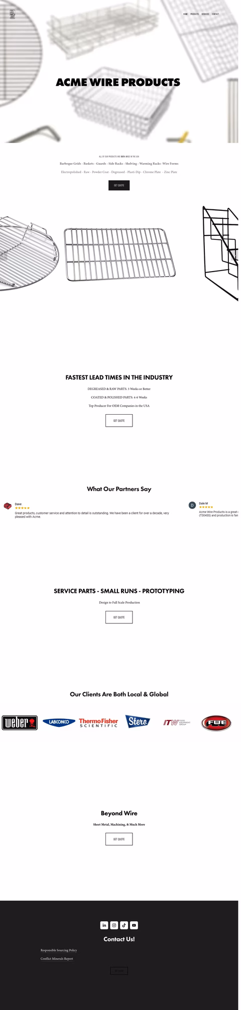 Acme-Wire-Products Homepage 1440px