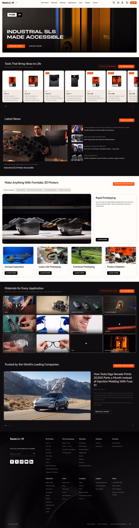 Formlabs Homepage 1440px