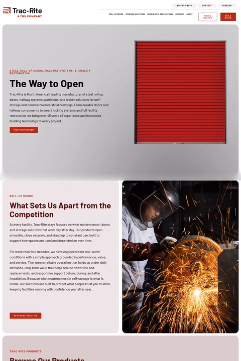 Trac-Rite-Door-Inc Homepage 1440px