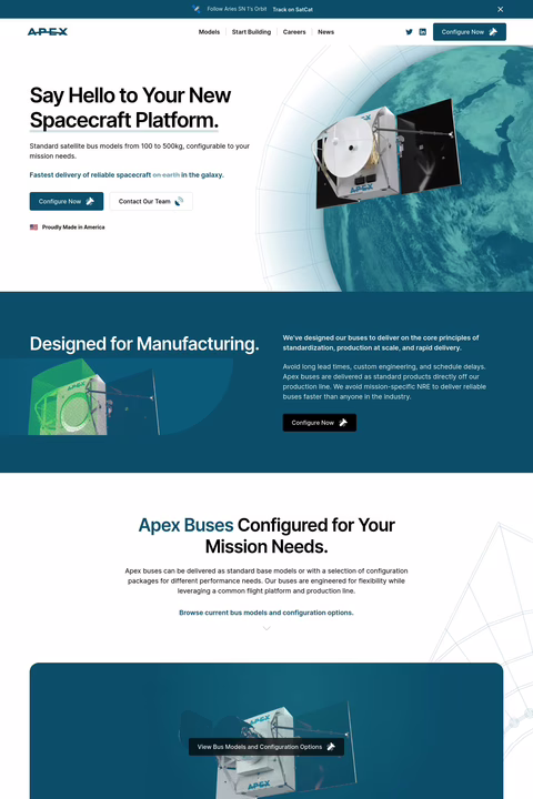 Apex-Space Homepage 1440px