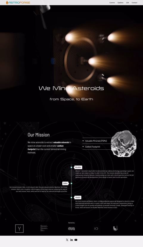 Astroforge Homepage 1440px
