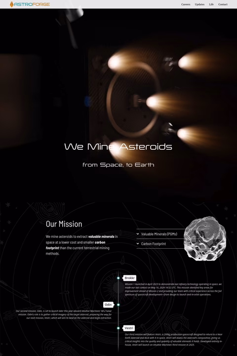 Astroforge Homepage 1440px