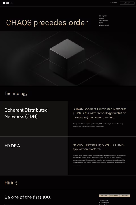 Chaos-Industries Homepage 1440px