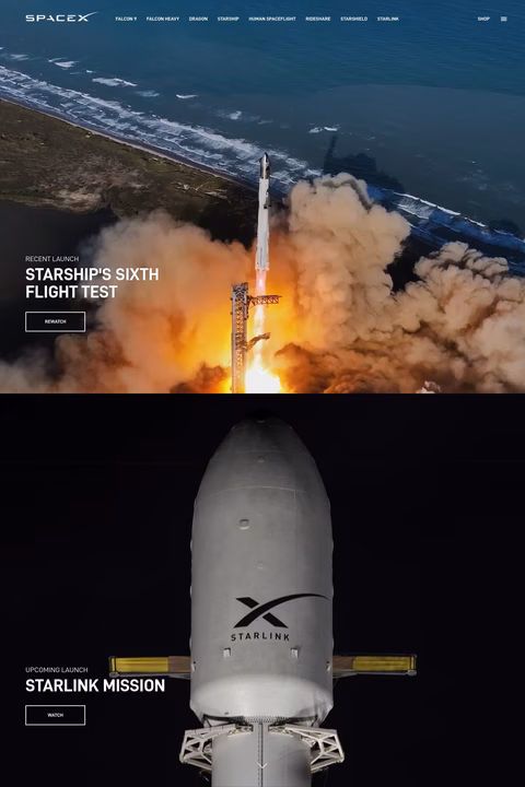 Spacex Homepage 1440px