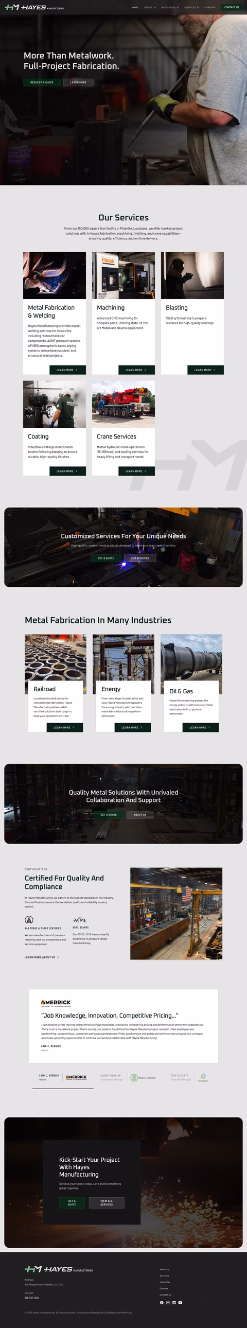 Hayes-Manufacturing Homepage 1440px