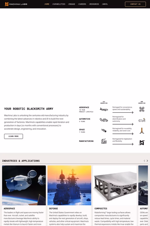 Machina-Labs Homepage 1440px