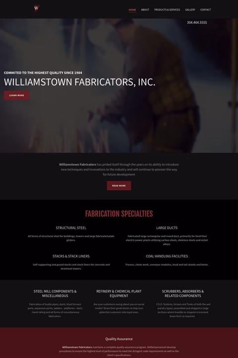 Williamstown Fabricators Inc Homepage1440 Px cd5c58af731e0c99e25ec64783d08955