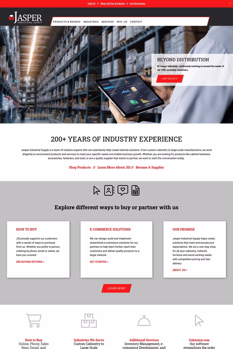 Jasper-Industrial-Supply Homepage 1440px