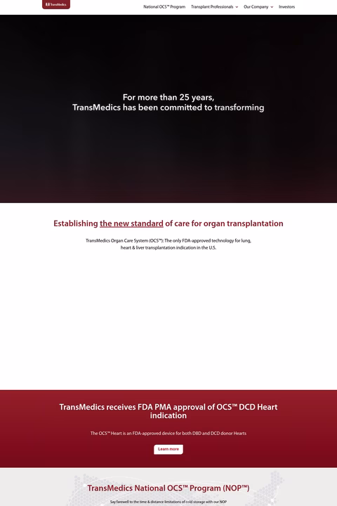 Transmedics Homepage 1440px