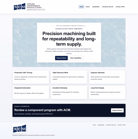 Applied-Components-Manufacturing Homepage 1440px