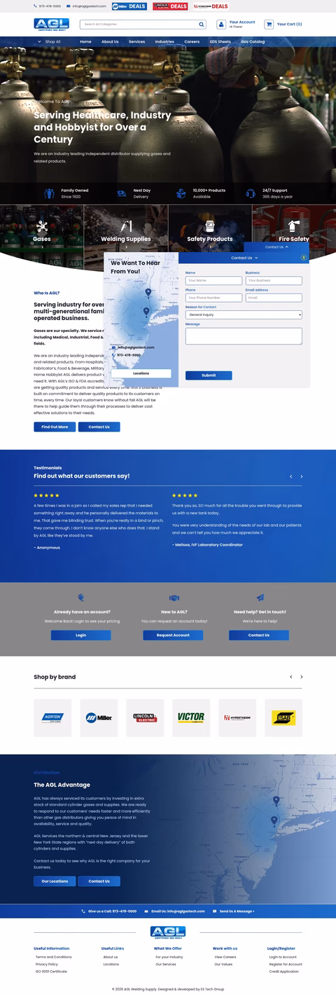 Agl-Welding-Supply Homepage 1440px