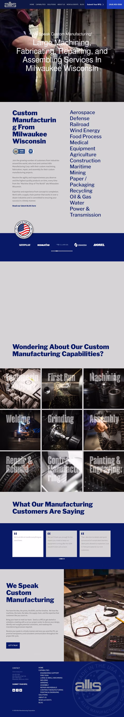 Allis-Manufacturing Homepage 1440px
