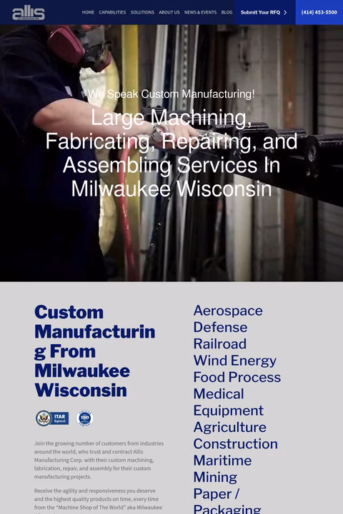Allis-Manufacturing Homepage 1440px