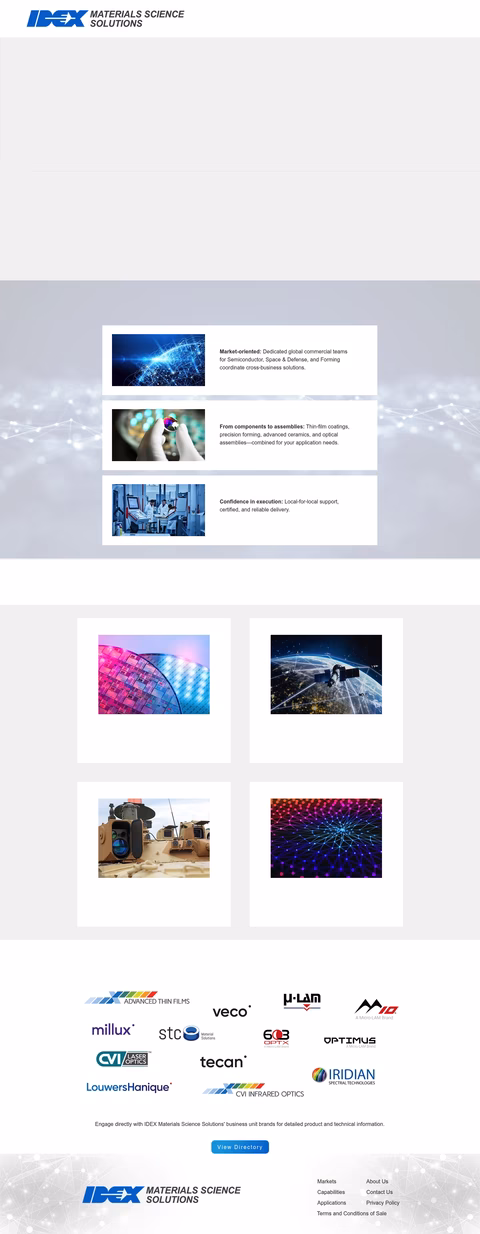 Idex-Optical-Technologies Homepage 1440px